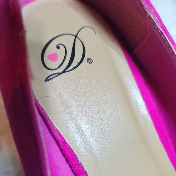 Heart in D Multicolor Platform Stiletto Suede Heels - Pink, Blue & Orange - Picture 6 of 8